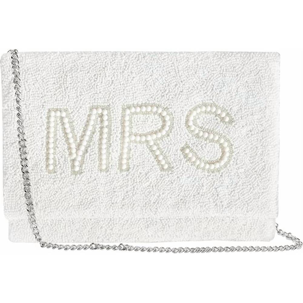 NEW PRETTY BASH women's mrs clutch in white